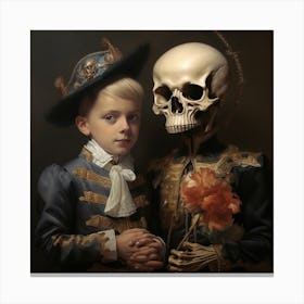 Child With A Skeleton Canvas Print