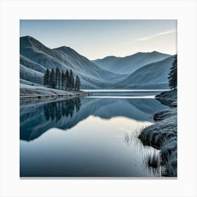 Sunrise Over A Frozen Lake Canvas Print