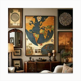 World Map Wall Art Canvas Print