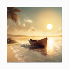 Boat On The Beach Canvas Print