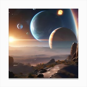 Space Landscape 2 1 Canvas Print