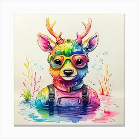 Colorful Deer 4 Canvas Print