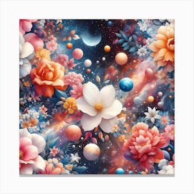 Floral Space Background Canvas Print