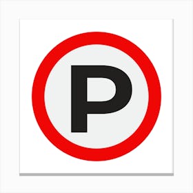 Parking Sign.A fine artistic print that decorates the place.42 Canvas Print