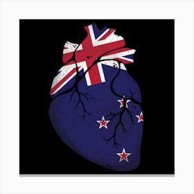 New Zealand Heart Flag Canvas Print