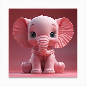 Little Pink Elephant Canvas Print