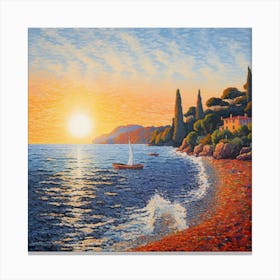 Sunset On The Beach Canvas Print