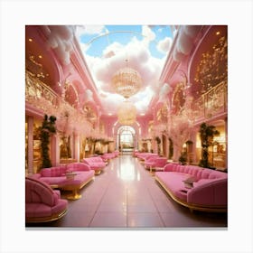 Firefly Dreamy Pink Mall With Cloud Benches And Golden Accents 90760 (2) Canvas Print