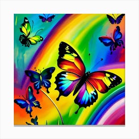 Rainbow Butterflies 4 Canvas Print