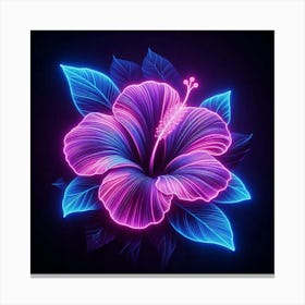 Neon Flower 3 Canvas Print