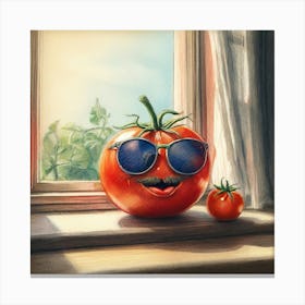 Tomato In Sunglasses 1 Canvas Print