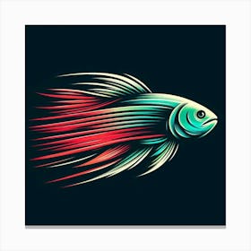 Fish On Black Background Canvas Print