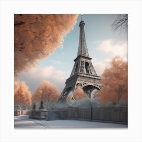 Eiffel Tower In Autumn Landscape Canvas Print
