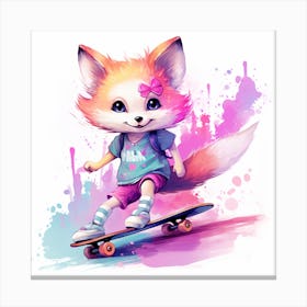 Fox Skateboarder Canvas Print