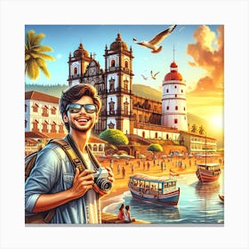 An Image That Encapsulates The Essence Of A Perfect Day Spent Exploring Goa, India, Known For Its Stunning Beaches And Vibrant Culture Canvas Print