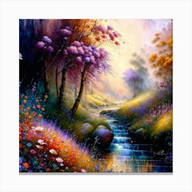 Stream In The Forest 2 Canvas Print