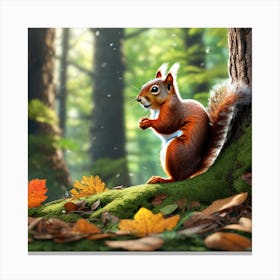 Squirrel In The Forest 353 Canvas Print