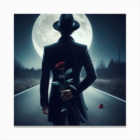 Man With A Rose Canvas Print