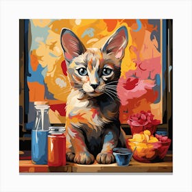 Cat Painting 3 Canvas Print