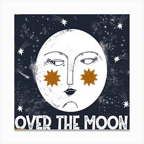 Over The Moon Square Canvas Print