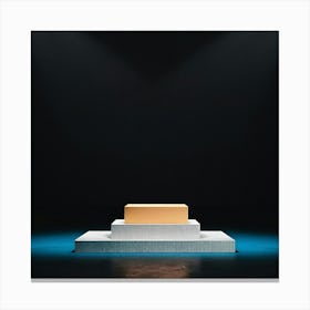 3d Rendering Of A White Box On A Stage Canvas Print