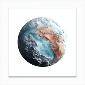 Earth Planet Isolated On White Background Canvas Print