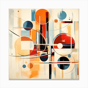 Geometric Symphony: Abstract Art with Circles and Bold Colors Canvas Print