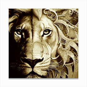 Lion And Eagle Canvas Print