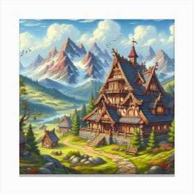 Viking Village 1 Canvas Print