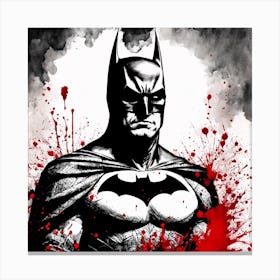 Batman Portrait Ink Painting (28) Canvas Print