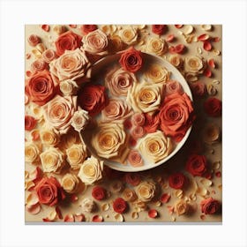 Roses In A Bowl Canvas Print