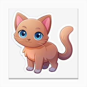 Cute Kitten Sticker 4 Canvas Print