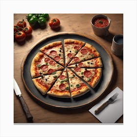 Pizza On A Plate 8 Canvas Print