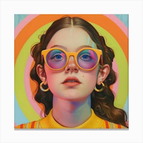 Girl With Sunglasses Canvas Print