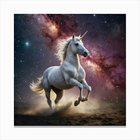 Stock Photography A Unicorn Galloping Through A Galaxy Of Star 2(1) Canvas Print