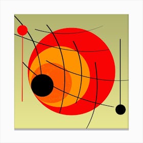 Circle Line Dot Geometric Canvas Print