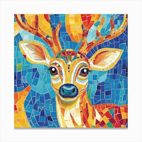 Mosaic Deer Canvas Print