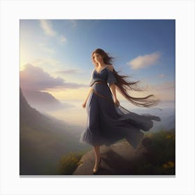 Girl With Long Hair Canvas Print