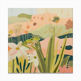 Tropical Frogs Pastel Illustration 2 Canvas Print