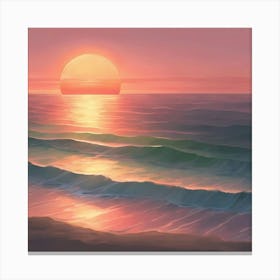 Sunset Over The Ocean 4 Canvas Print