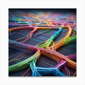 Colorful Network Of Wires 1 Canvas Print