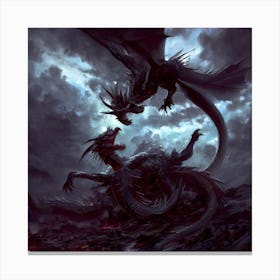 Dragons Fighting Canvas Print