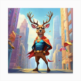 Superhero Deer 3 Canvas Print