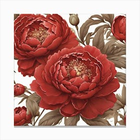 Aesthetic style, Large red Peony flower Canvas Print