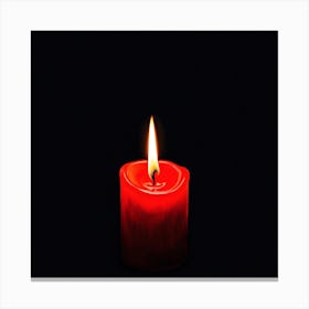 Candle On A Black Background Canvas Print