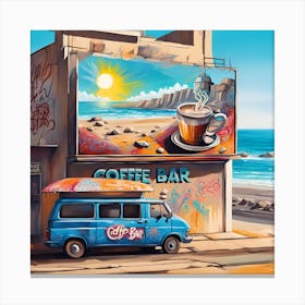 Coffee Bar Billboard Beckoning By The Beach Canvas Print