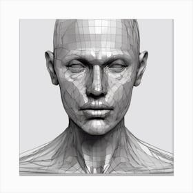 3d Model Of A Human Head 3 Canvas Print