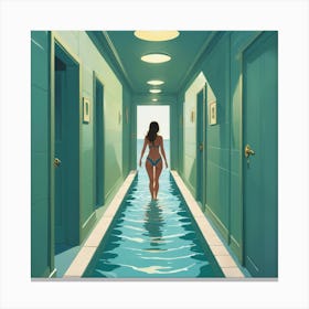 Default A Quick Dip Hallway Art Print 2 Canvas Print