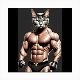 Cat Bodybuilder Canvas Print