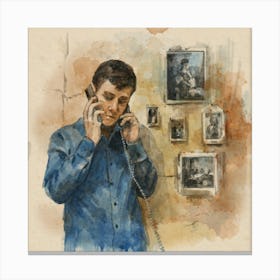 Man On The Phone Canvas Print